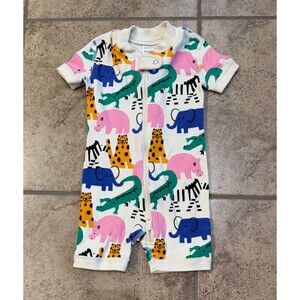Hanna Andersson Jungle Jam Baby Print 2-Way Zip Shortie Sleeper